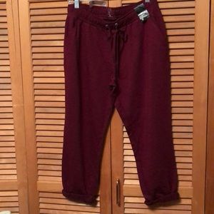 NWT New York & Company Maroon Sweat Pants Size S